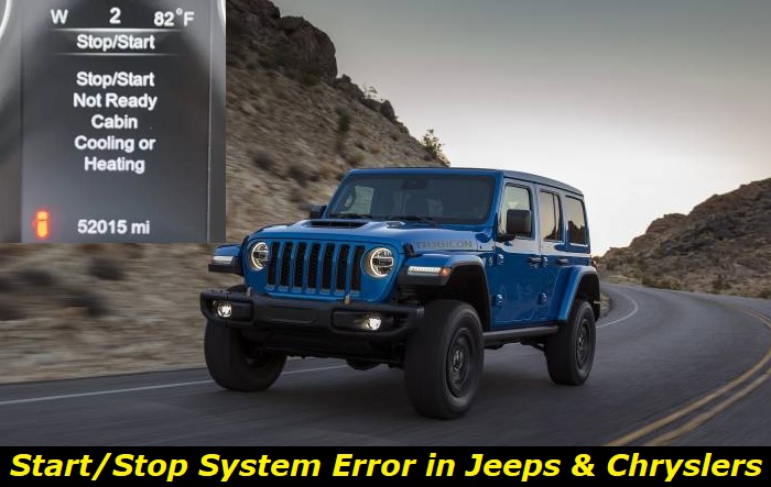 Stop Start Not Ready Cabin Cooling or Heating” Error in Jeeps and Chryslers